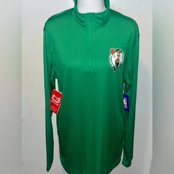 OFFICIAL Boston Celtics Antigua Quarter Zip Top Kelly Green Size Medium - Picture 10 of 11